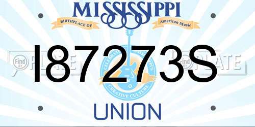 I87273S Mississippi License Plate