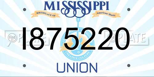I875220 Mississippi License Plate