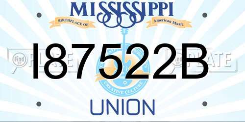 I87522B Mississippi License Plate