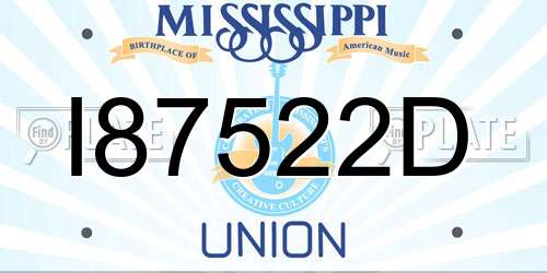 I87522D Mississippi License Plate