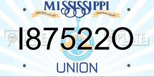 I87522O Mississippi License Plate