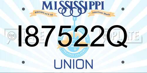I87522Q Mississippi License Plate