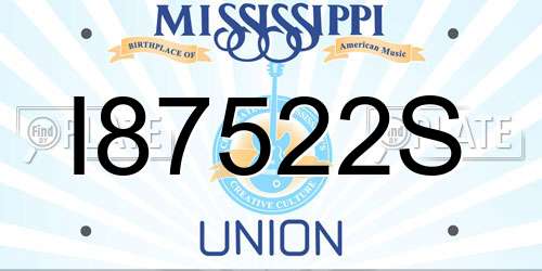 I87522S Mississippi License Plate