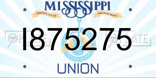 I875275 Mississippi License Plate