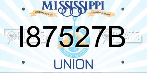I87527B Mississippi License Plate