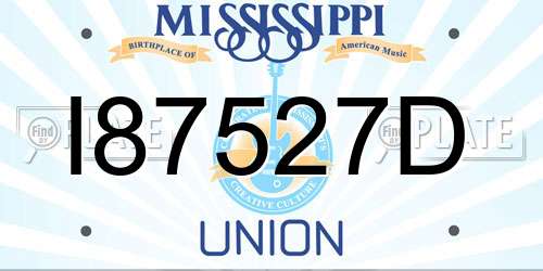 I87527D Mississippi License Plate