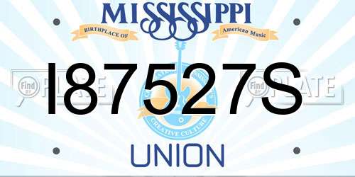 I87527S Mississippi License Plate