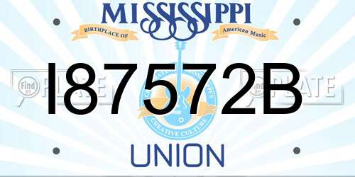 I87572B Mississippi License Plate