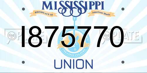 I875770 Mississippi License Plate