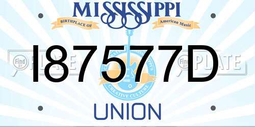 I87577D Mississippi License Plate