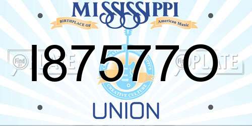 I87577O Mississippi License Plate