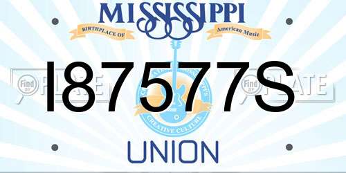 I87577S Mississippi License Plate