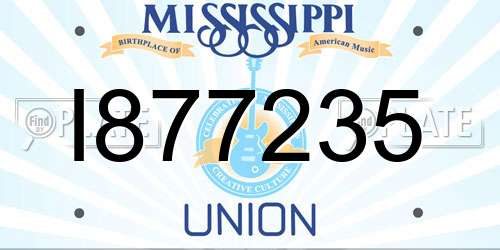 I877235 Mississippi License Plate