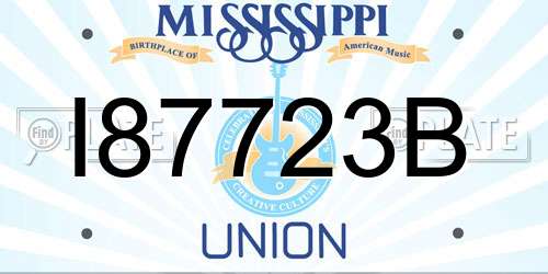 I87723B Mississippi License Plate