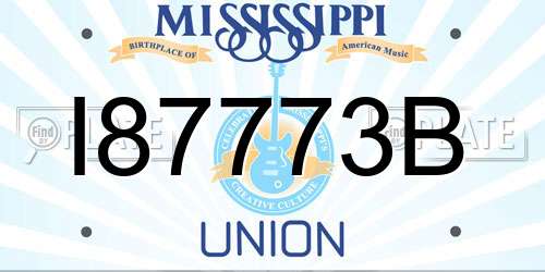 I87773B Mississippi License Plate