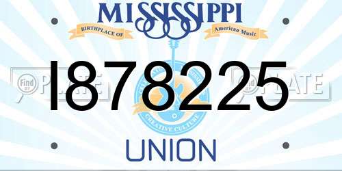 I878225 Mississippi License Plate