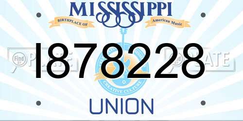 I878228 Mississippi License Plate