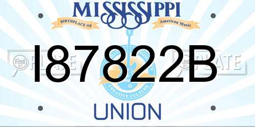 I87822B Mississippi License Plate