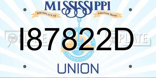 I87822D Mississippi License Plate