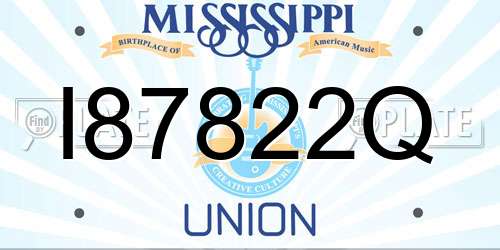 I87822Q Mississippi License Plate