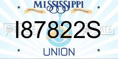 I87822S Mississippi License Plate