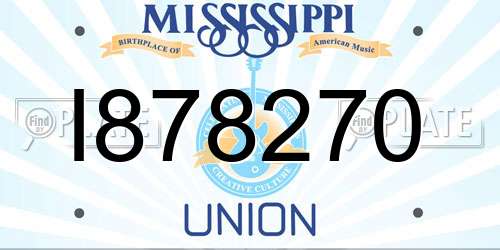 I878270 Mississippi License Plate