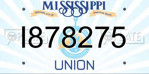 I878275 Mississippi License Plate