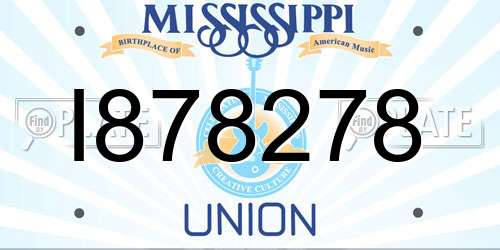 I878278 Mississippi License Plate