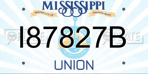 I87827B Mississippi License Plate