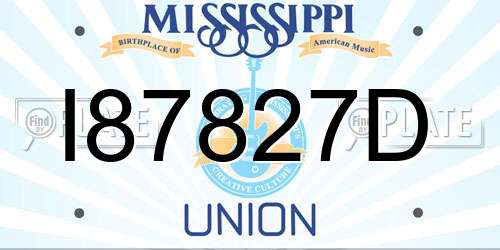 I87827D Mississippi License Plate