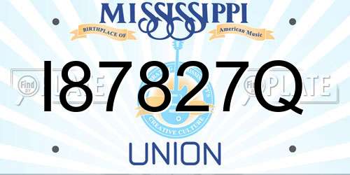 I87827Q Mississippi License Plate