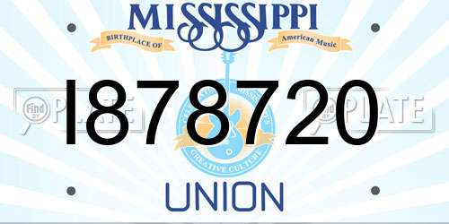 I878720 Mississippi License Plate
