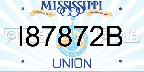 I87872B Mississippi License Plate