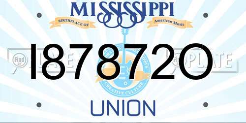 I87872O Mississippi License Plate