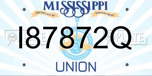 I87872Q Mississippi License Plate