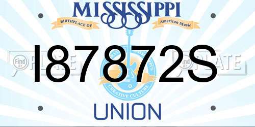 I87872S Mississippi License Plate