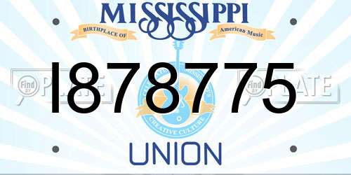 I878775 Mississippi License Plate