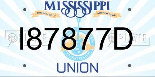 I87877D Mississippi License Plate