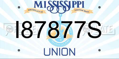 I87877S Mississippi License Plate
