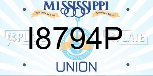 I8794P Mississippi License Plate