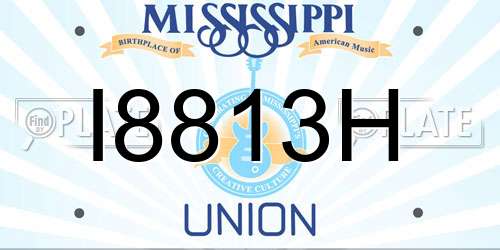I8813H Mississippi License Plate