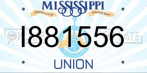 I881556 Mississippi License Plate