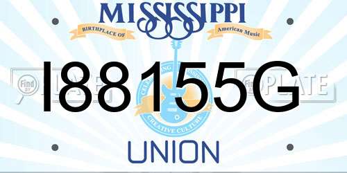 I88155G Mississippi License Plate