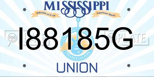 I88185G Mississippi License Plate