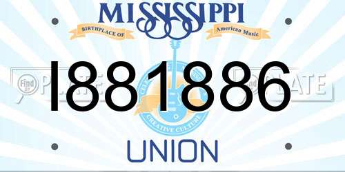 I881886 Mississippi License Plate