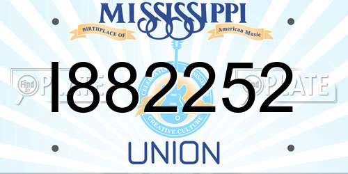 I882252 Mississippi License Plate