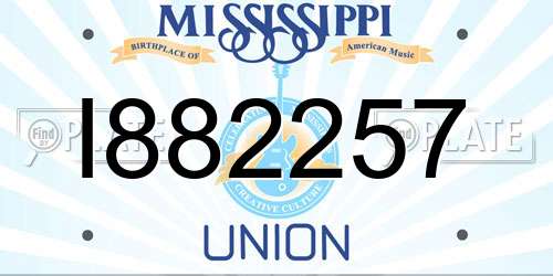 I882257 Mississippi License Plate