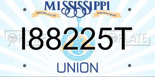 I88225T Mississippi License Plate