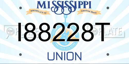 I88228T Mississippi License Plate