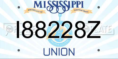I88228Z Mississippi License Plate